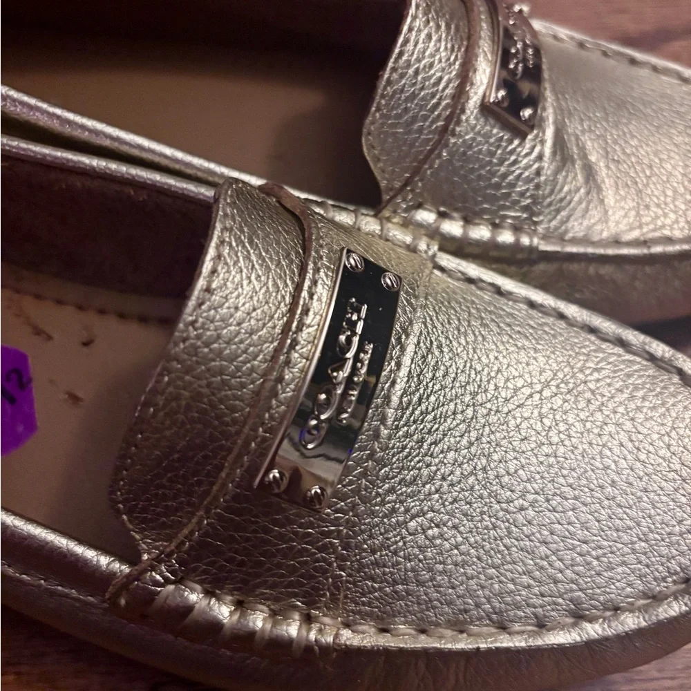 Coach Metallic Gold Penny Loafers - Women's - Picture 9 of 9